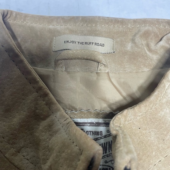 Tan Suede Zip-Up Jacket Women’s small  Stylish Everyday Layer Ruff Hewn - Picture 9 of 9
